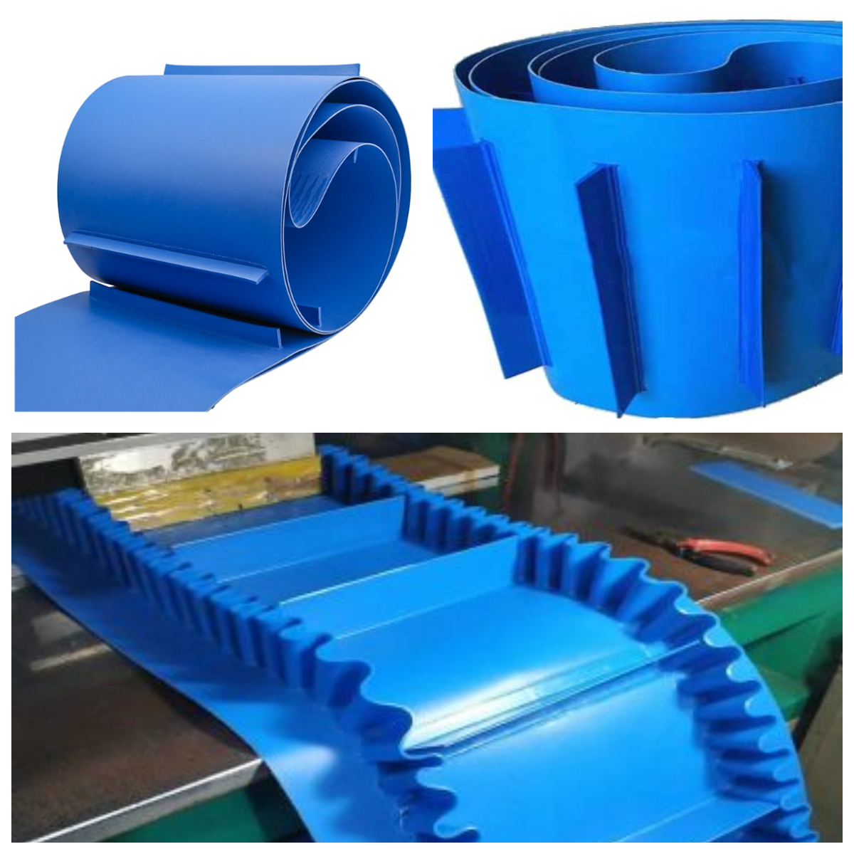 Food conveyor belt with cleats