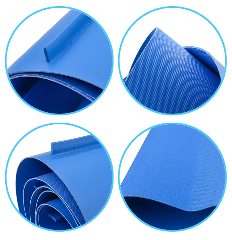 Blue food grade belt for conveying