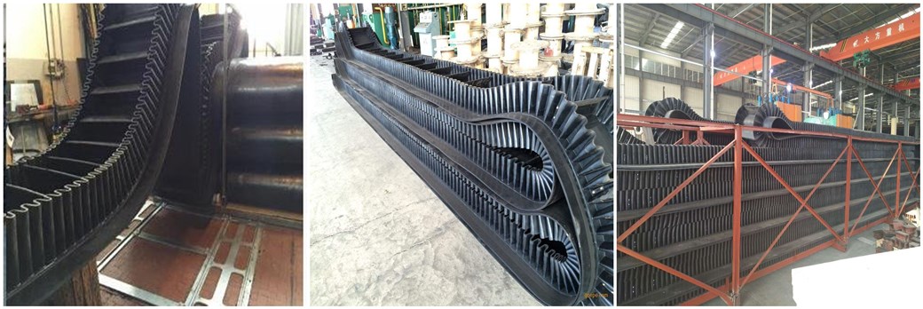 Monster belting | EP black side skirt rubber band conveyor belt